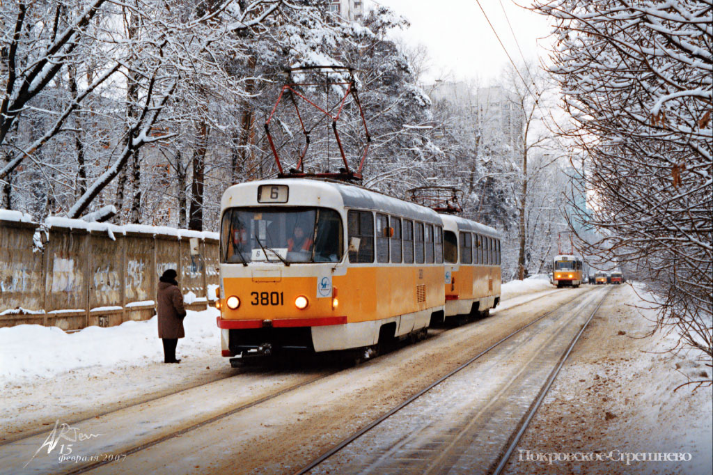 Москва, Tatra T3SU № 3801