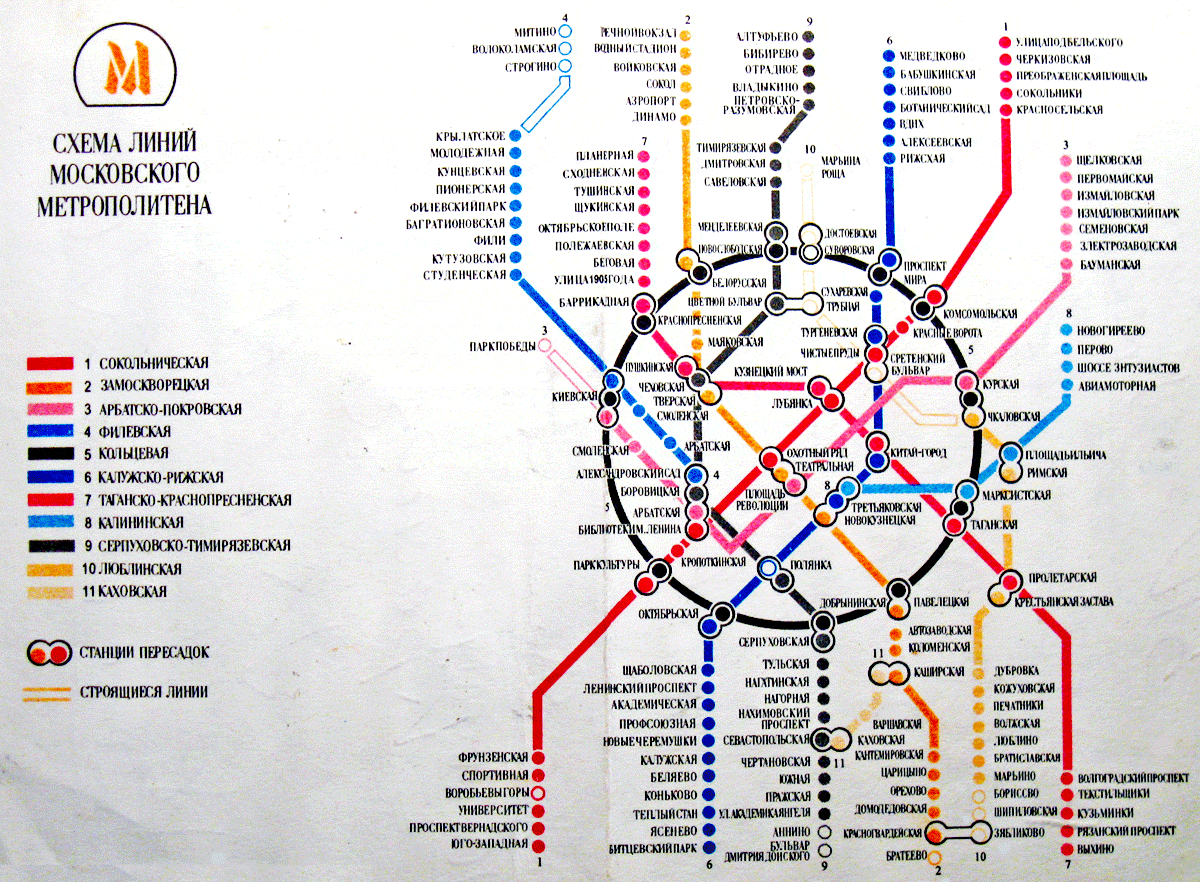 Какое метро схема в москве