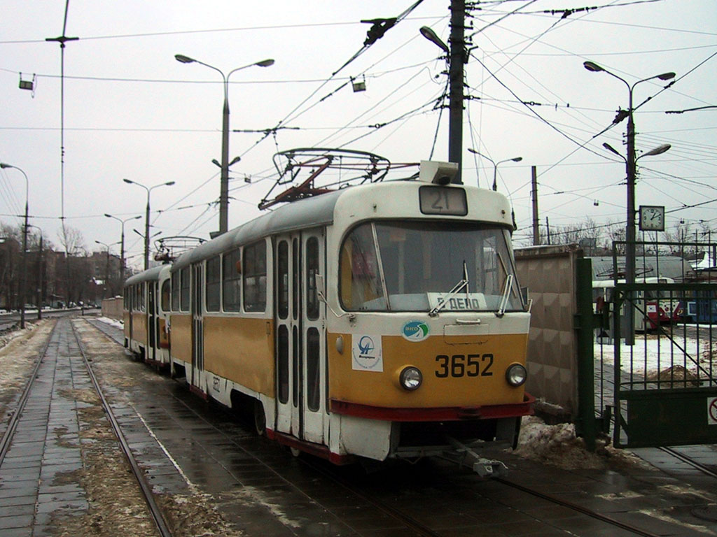 Москва, Tatra T3SU № 3652