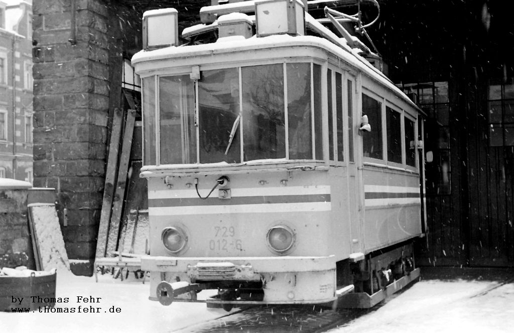 Дрезден, Двухосный моторный Neu-Berolina № 729 012; Дрезден — Старые фотографии (трамвай)
