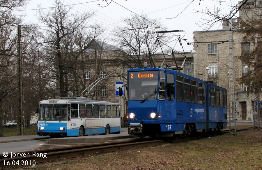 Таллин, Tatra KT4D № 167; Таллин, Škoda 14Tr02/6 № 269