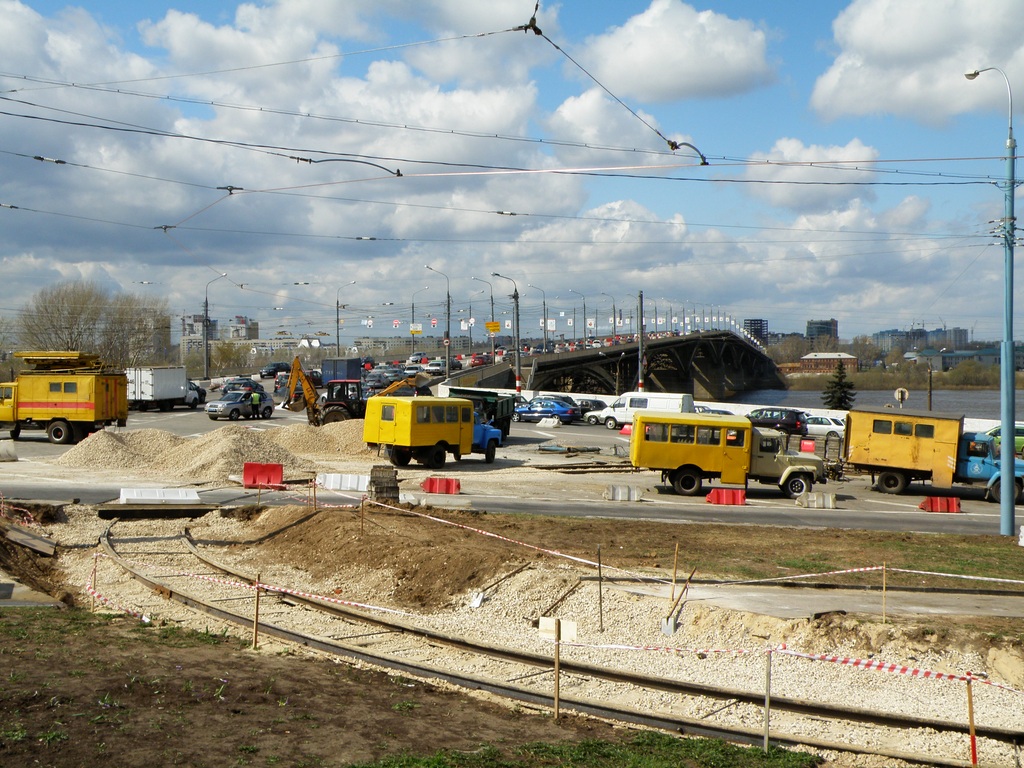 Нижни Новгород — Строительство трамвайного кольца около Канавинского моста