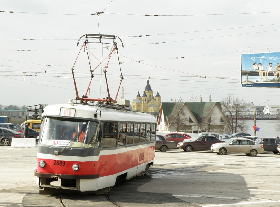 Nijni Novgorod, Tatra T3SU GOH TRZ nr. 2689; Nijni Novgorod — Opening of tram circle at Blagoveschenskoy Square