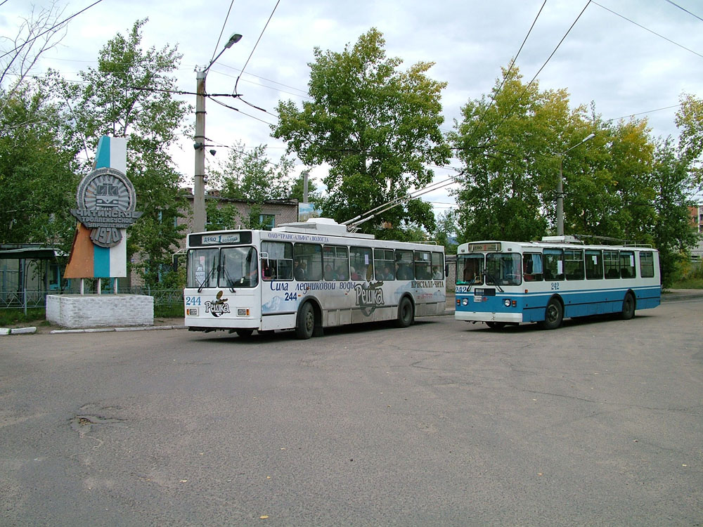 Chita, ZiU-682G-012 [G0A] № 242; Chita, VMZ-5298.00 (VMZ-375) № 244; Chita — Trolleybus Lines and Infrastructure