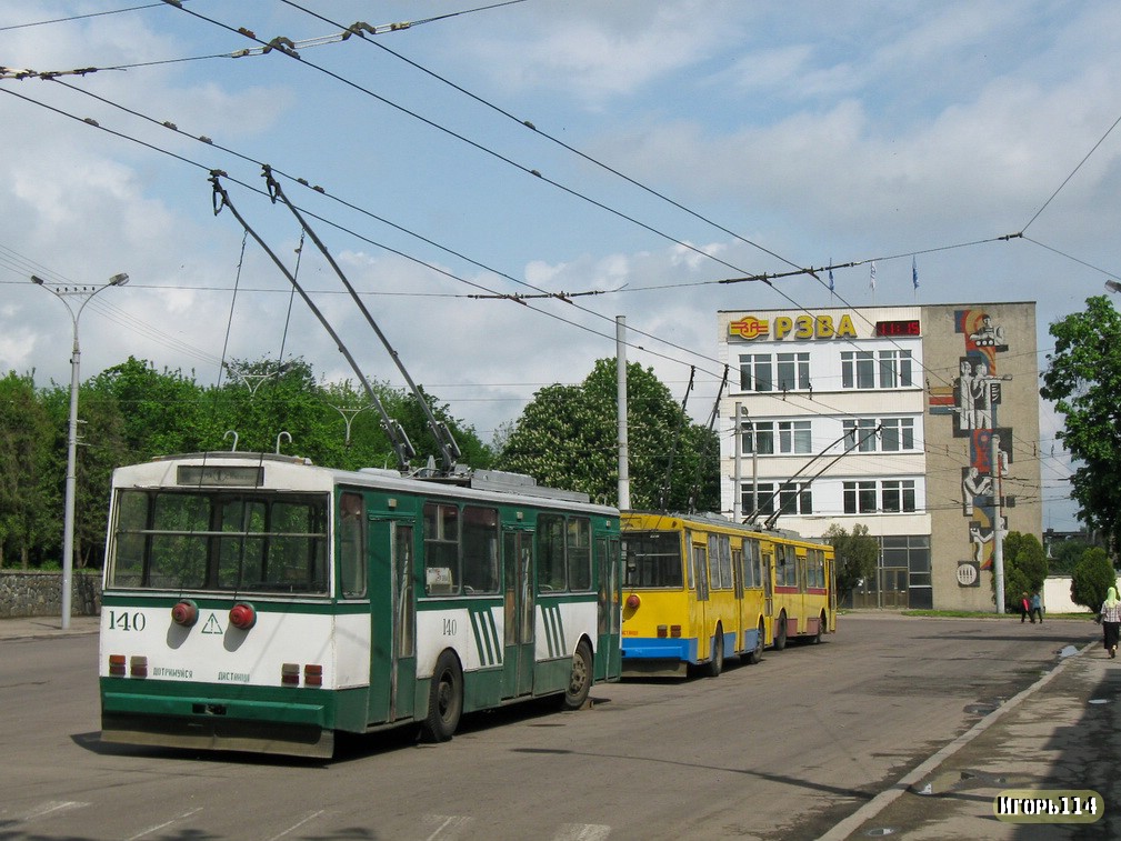 Rovno, Škoda 14Tr01 — 140; Rovno — Trolleybus trefik 9 may 2010 year