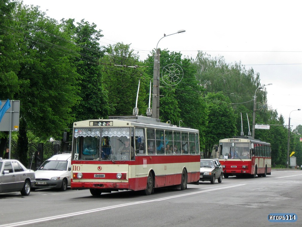 Rivne, Škoda 14Tr89/6 nr. 110; Rivne — Trolleybus trefik 9 may 2010 year