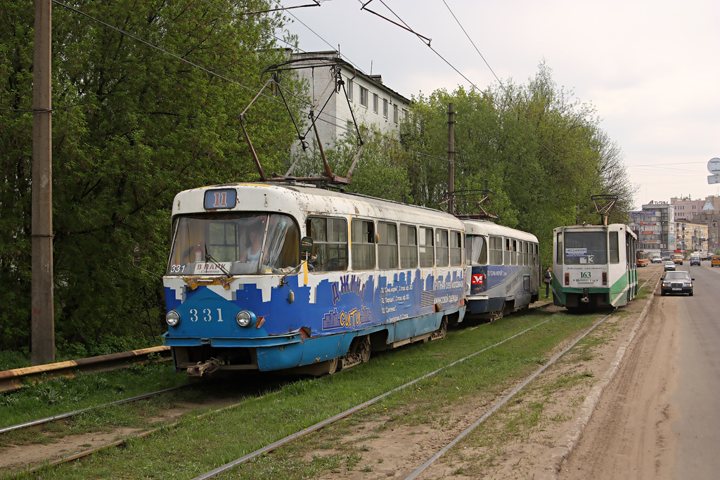 Tver, Tatra T3SU № 331; Tver, 71-608K № 163