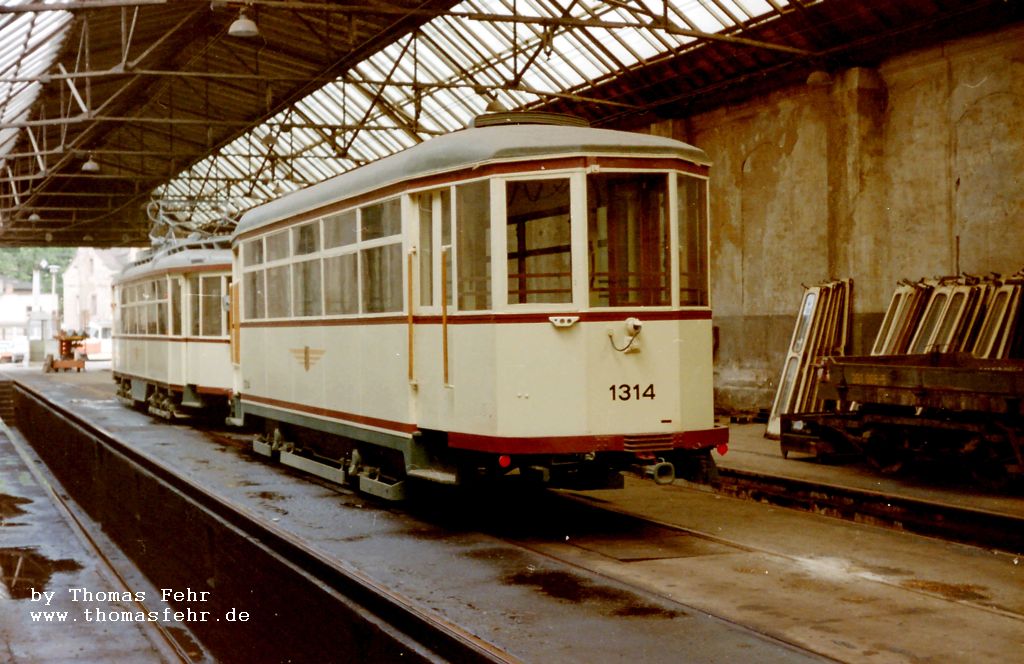 Дрезден, Двухосный прицепной Christoph & Unmack № 1314; Дрезден — Трамвайное депо Миктен (закрытые 1992)