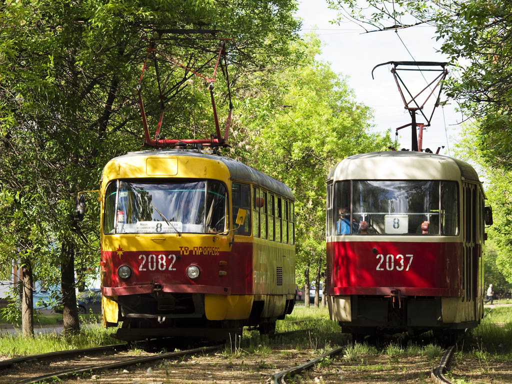 Уфа, Tatra T3R.P № 2082; Уфа, Tatra T3D № 2037