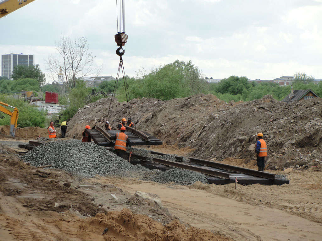 Kaasan — Constuction of new tram line on Energetics and Serov streets