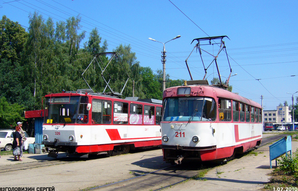 Tula, Tatra T6B5SU № 326; Tula, Tatra T3SU № 211