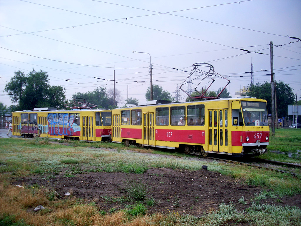 Zaporizhzhia, Tatra T6B5SU # 458; Zaporizhzhia, Tatra T6B5SU # 457