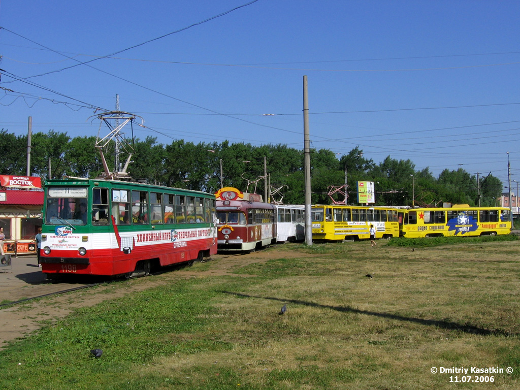 Казань, 71-605 (КТМ-5М3) № 1198; Казань, РВЗ-6М2 № 3175; Казань, 71-605А № 1230; Казань, 71-134К (ЛМ-99К) № 1312; Казань — Линии ГЭТ [7] — Конечные станции и разворотные кольца