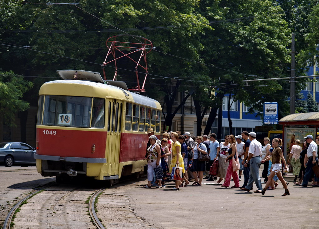 Одеса, Tatra T3SU (двухдверная) № 1049; Одеса — Трамвайні лінії; Одеса — Трамвайні лінії: Великий Фонтан