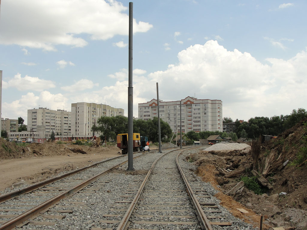 Kazan — Constuction of new tram line on Energetics and Serov streets