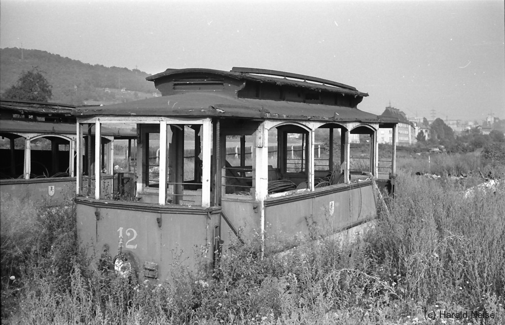 Ústí nad Labem, Graz 2-axle trailer car # 12; Ústí nad Labem — Old photos • Staré fotografie