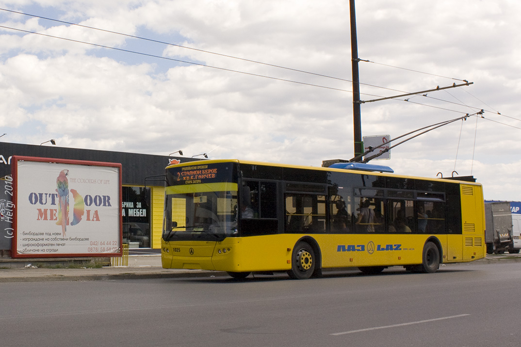 Stara Zagora, LAZ E183D1 № 1025; Stara Zagora — Low-floor trolleybuses LAZ E183D1