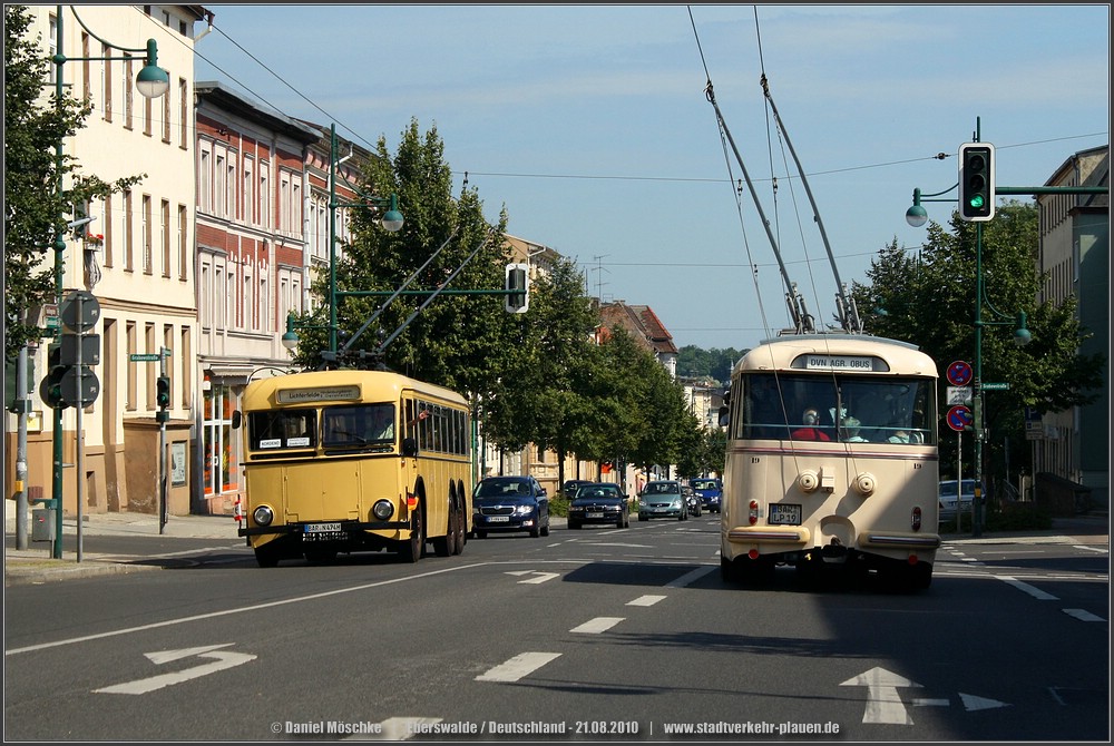 Эберсвальде, SSW-DB 45/47 № 1224; Эберсвальде, Škoda 9Tr14 № 19; Эберсвальде — Юбилей: 70 лет троллейбусу в Эберсвальде (21.08.2010)