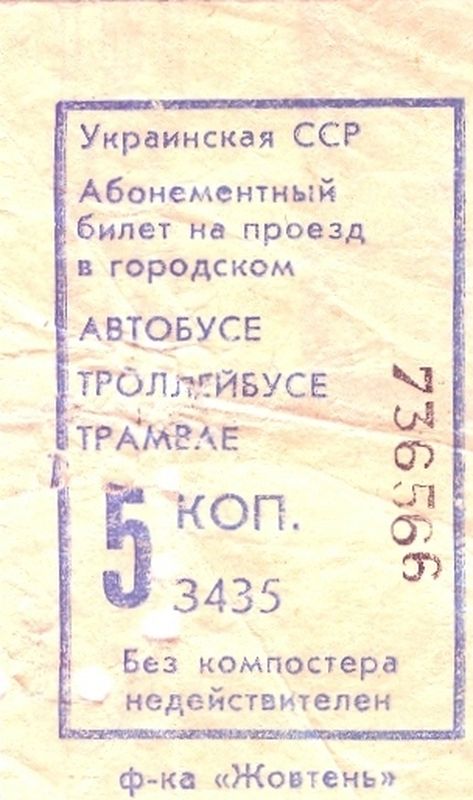 Кримски тролейбус — Проездные документы