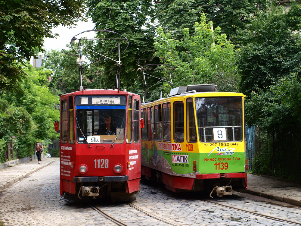Lviv, Tatra KT4SU nr. 1128; Lviv, Tatra KT4SU nr. 1139; Lviv — Tram lines and infrastructure