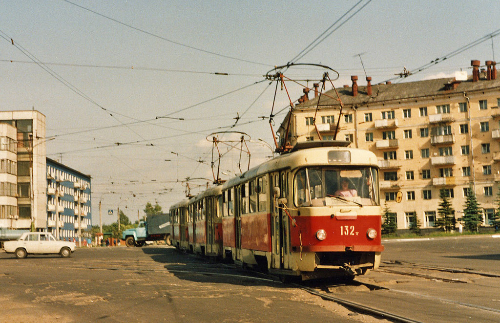 Tver, Tatra T3SU № 132; Tver — Tver streetcar in the 1990s.