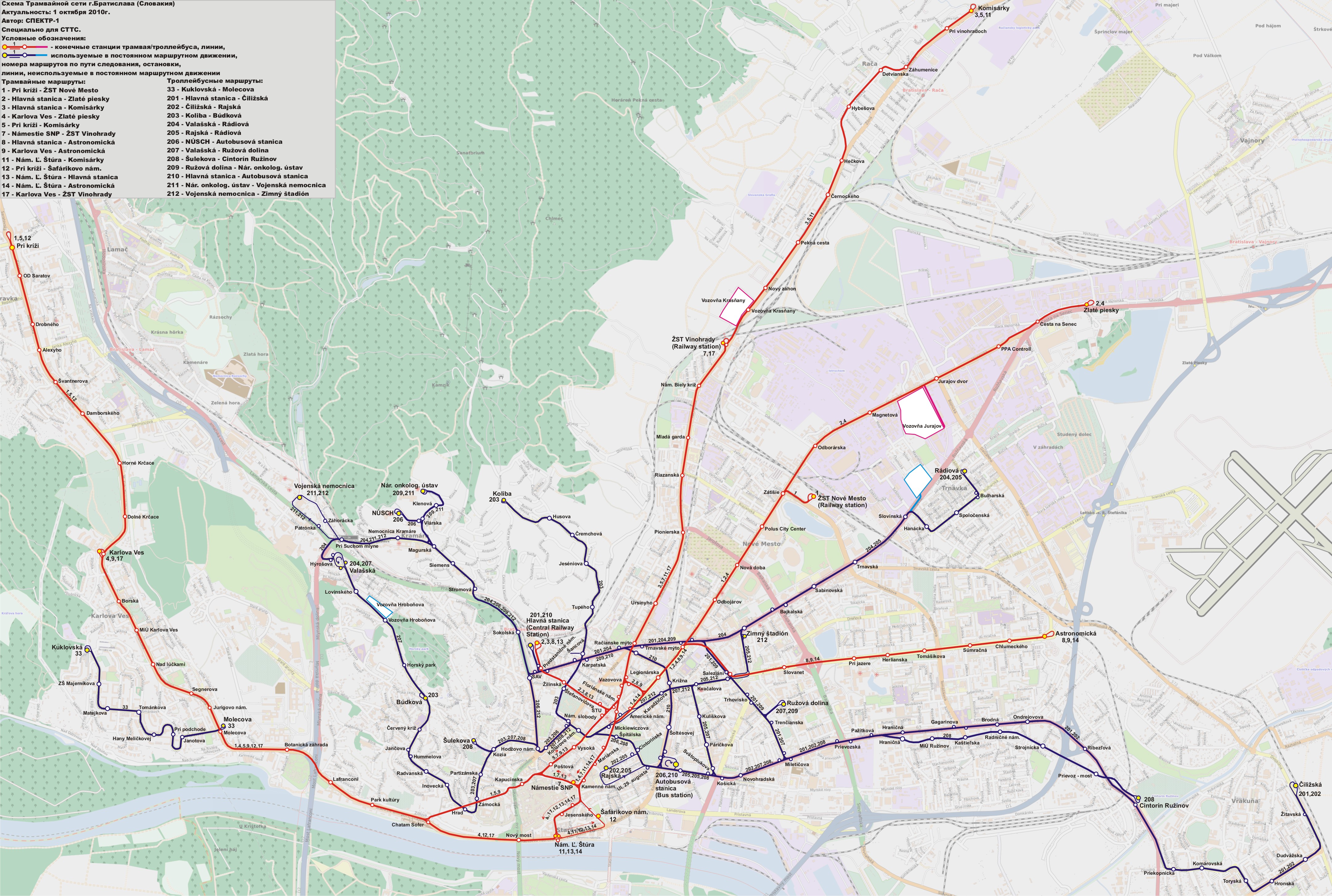 Карты, созданные с использованием OpenStreetMap; Братислава — Схемы