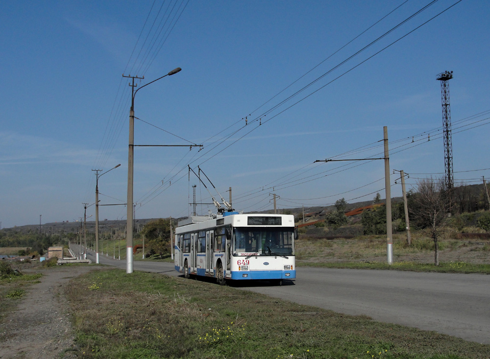 Kryvyï Rih — The ride on trolleybus UMZ-E186 # 649 on October 16, 2010