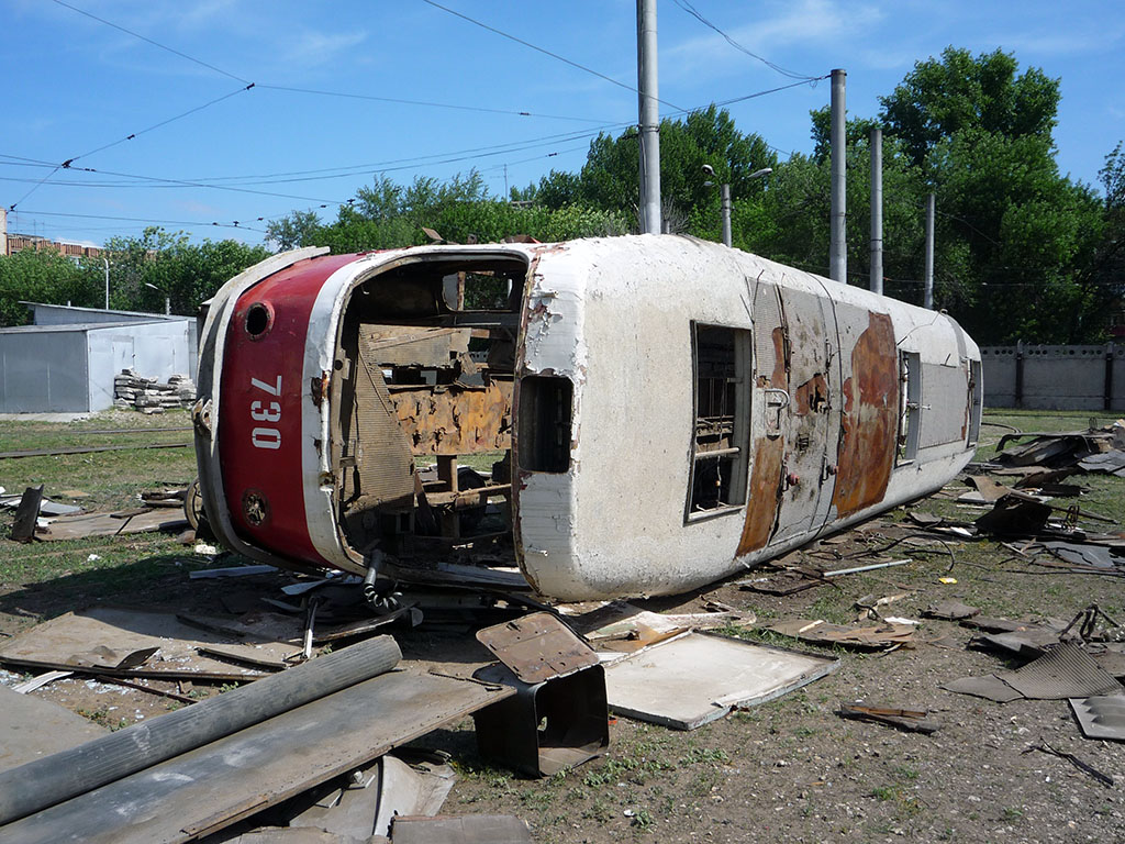 Samara, Tatra T3SU (2-door) # 730; Samara — Gorodskoye tramway depot