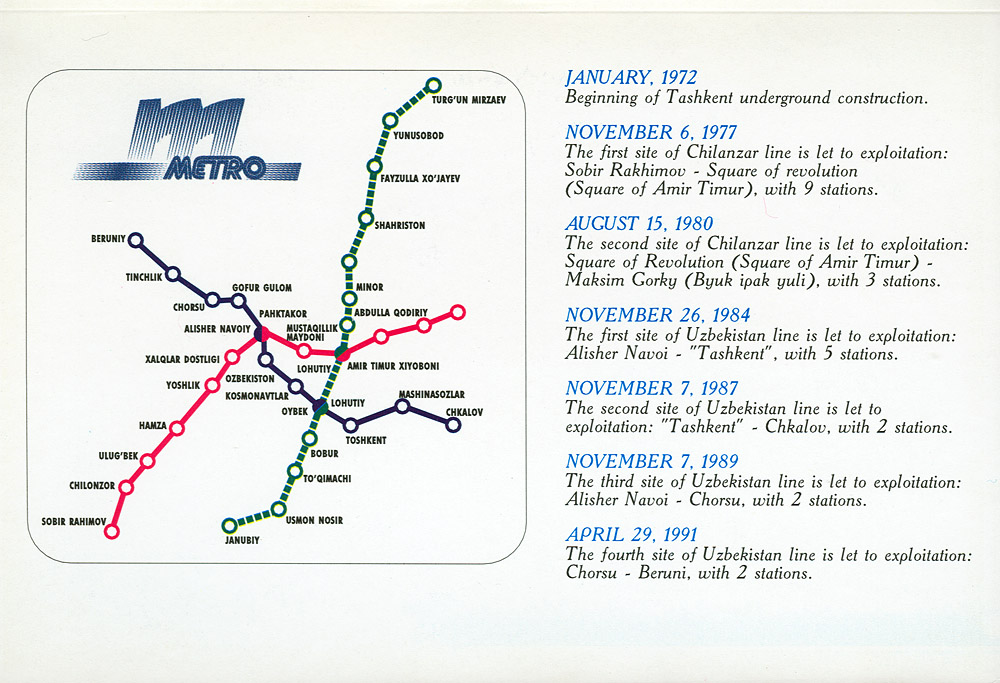 Ташкент — Метрополитен — Схемы