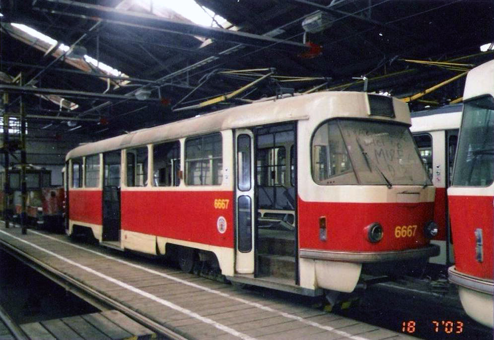 Praha, Tatra T3 # 6667; Praha — Tram depots