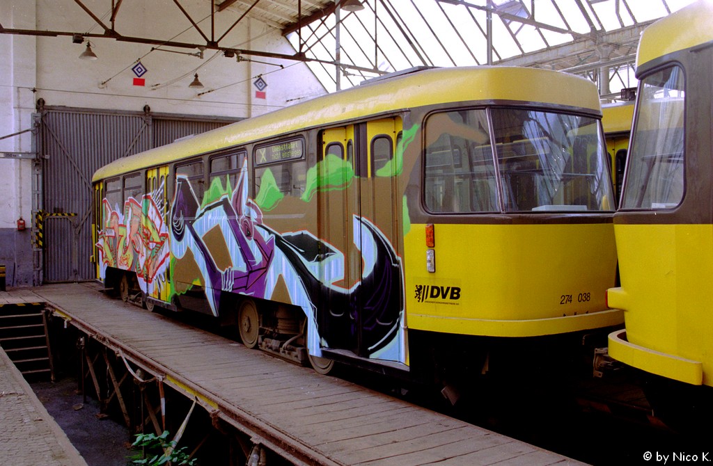 Дрезден, Tatra B4D-MS № 274 038; Дрезден — Трамвайное депо Бюлау (закрытые 2007)
