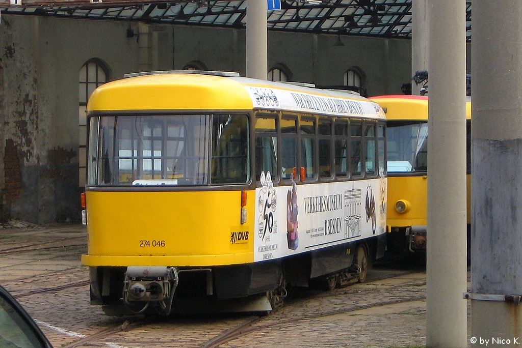 Drezda, Tatra B4D-MS — 274 046; Drezda — Tram depot Bühlau (closed in 2007)