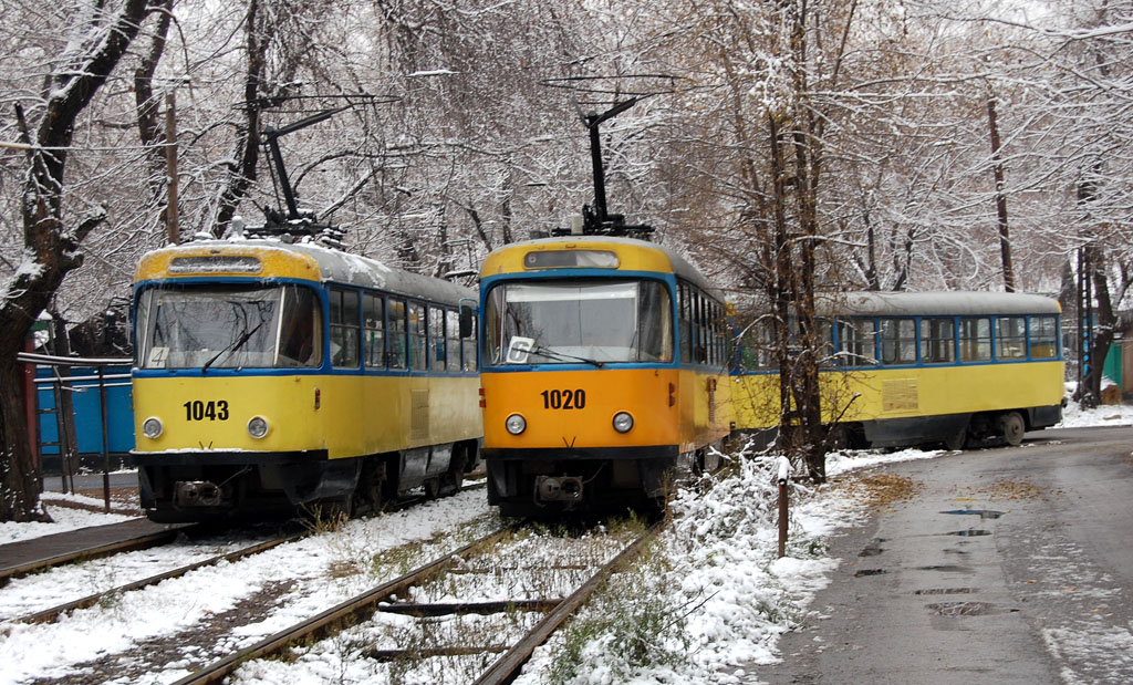 Алматы, Tatra T4D № 1043; Алматы, Tatra T4D № 1046; Алматы — Трамвайные линии