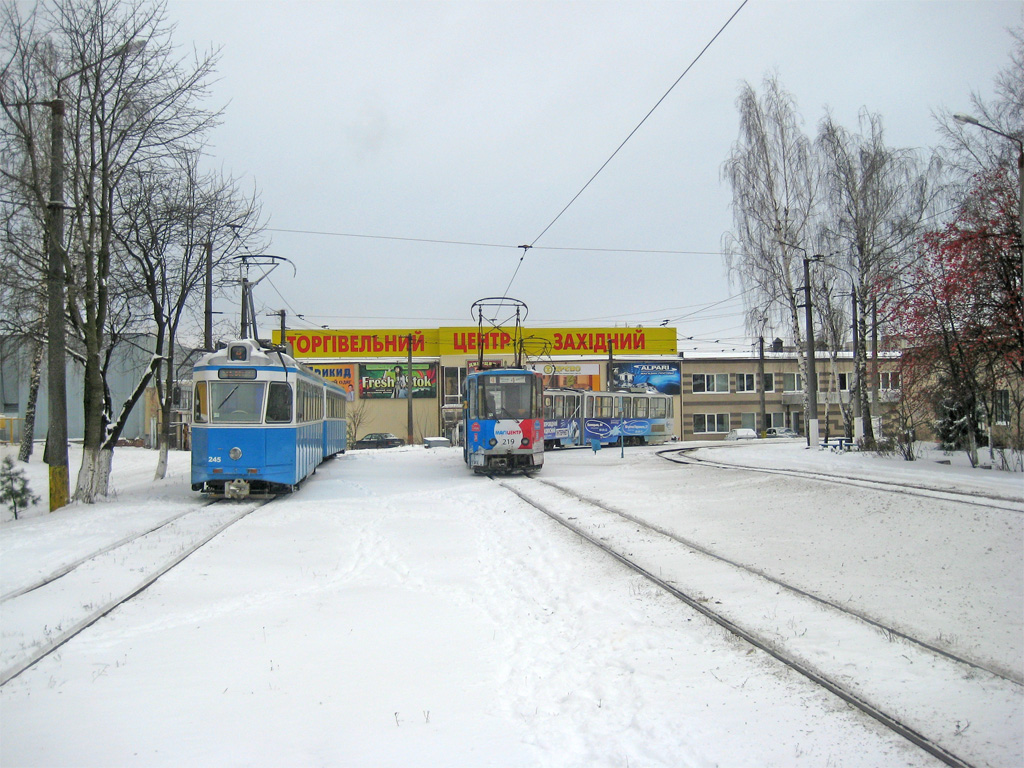 Винница, Tatra KT4SU № 219; Винница, SWS/MFO Be 4/4 "Karpfen" № 245; Винница — Трамвайные линии и инфраструктура