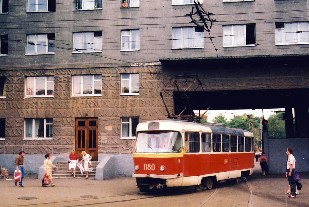 Dniepr, Tatra T3SU Nr 1180; Dniepr — Old photos: Shots by foreign photographers; Dniepr — Tram depots