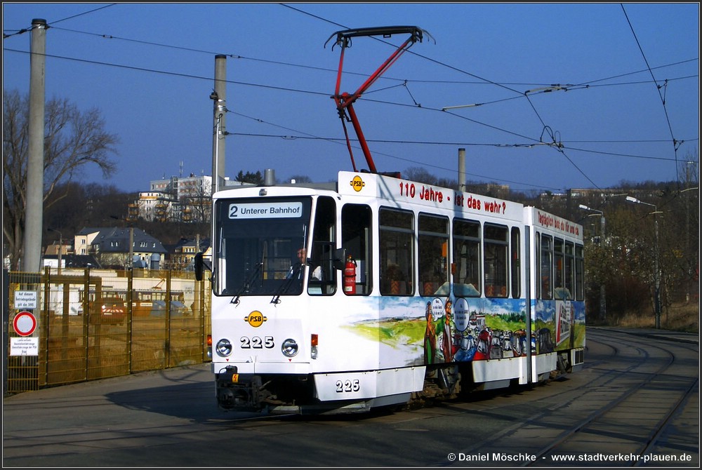 Плауэн, Tatra KT4DMC № 225; Плауэн — Линия на Unterer Bahnhof (закрыта 30.03.2007)