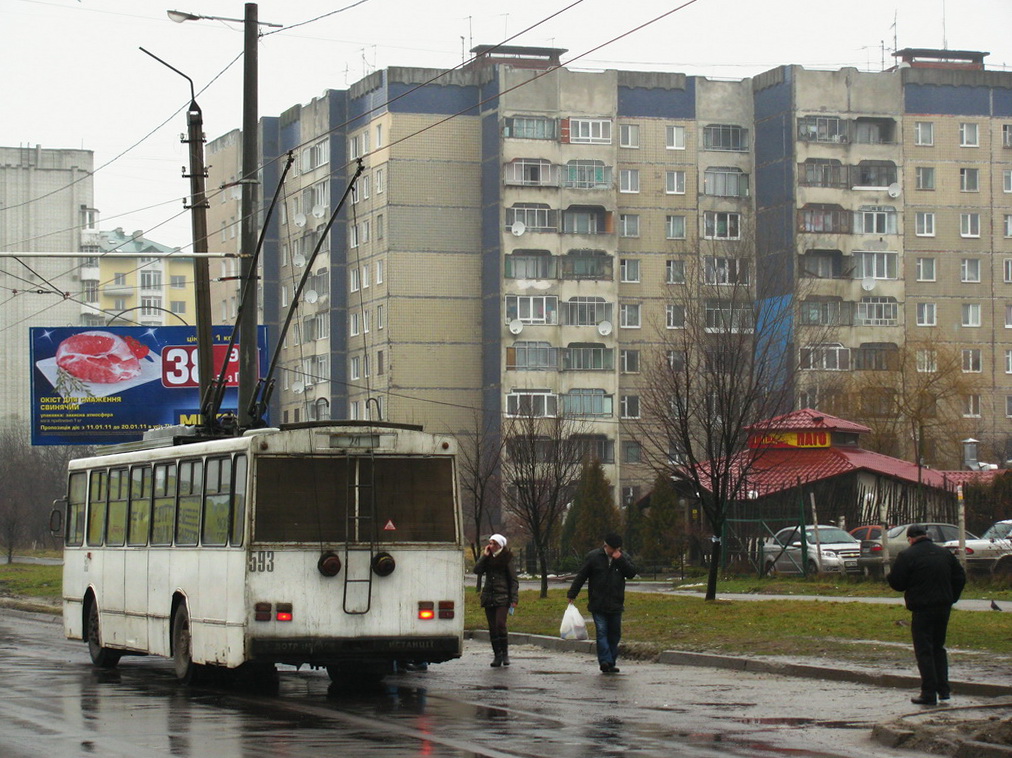 Львов, Škoda 14Tr07 № 593; Львов — Троллейбусные линии и инфраструктура