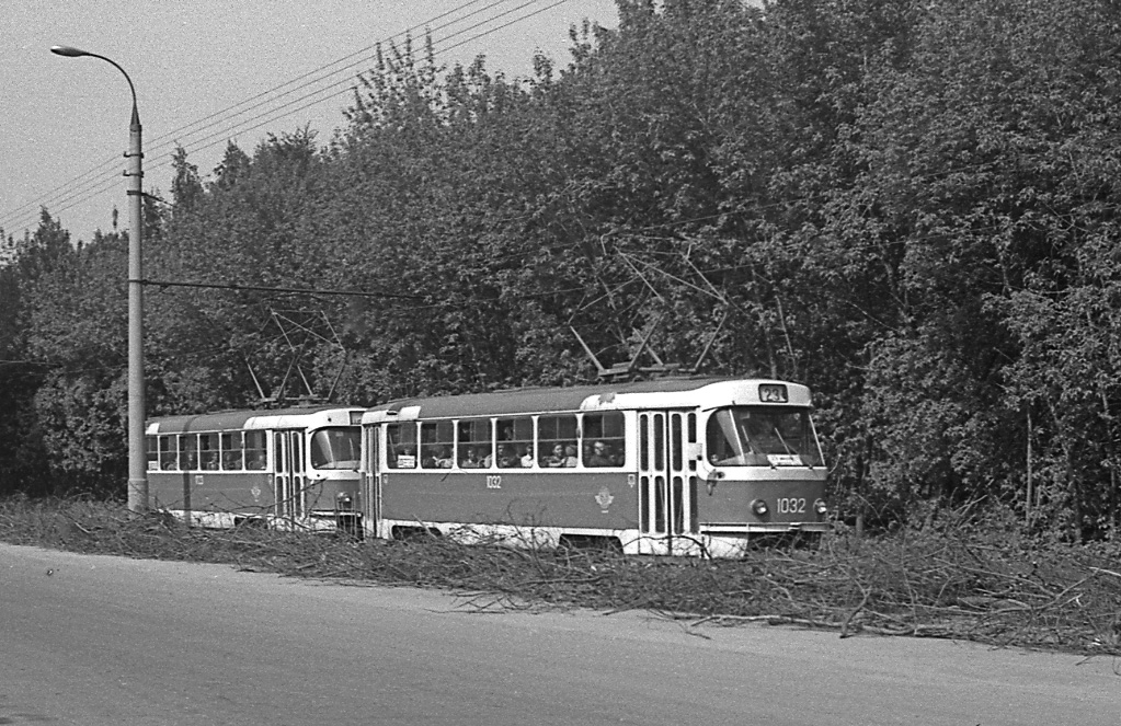 Москва, Tatra T3SU (двухдверная) № 1032; Москва — Исторические фотографии — Трамвай и Троллейбус (1946-1991)