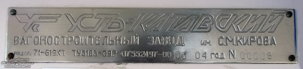 Tšeljabinsk, 71-619KT № 2072; Tšeljabinsk — Plates