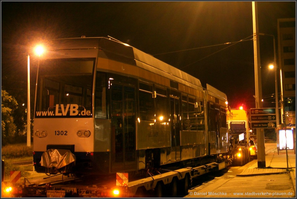 Leipzig, FBL NGTW6 # 1302; Plauen — Vehicles from other cities • Fahrzeuge aus anderen Städten