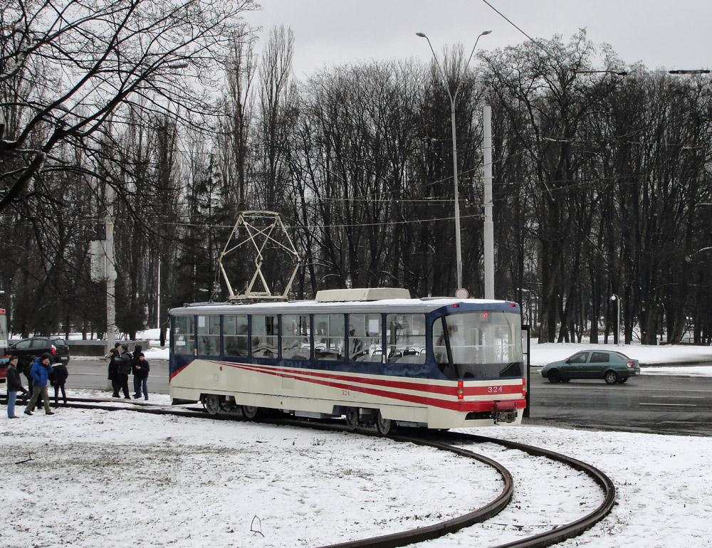 Kiova, K1 # 324; Kiova — Trip by the trams K1 and K1M8 12th of February, 2011
