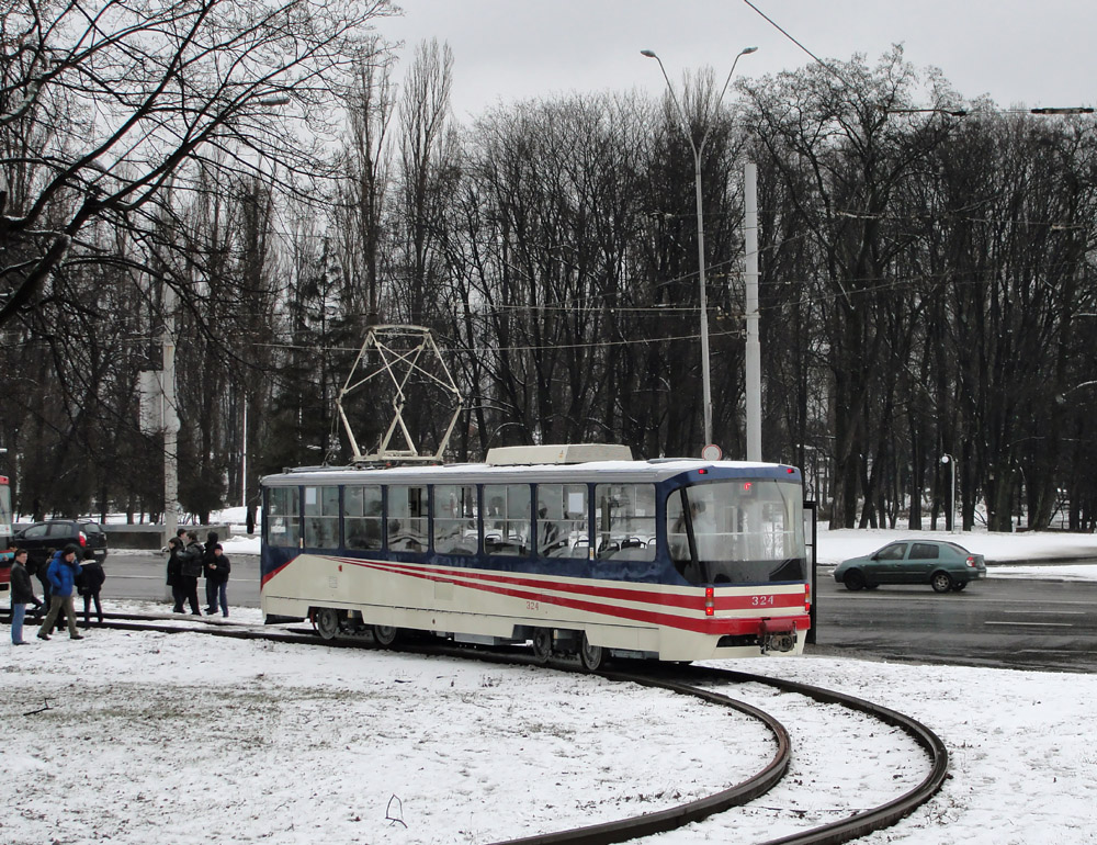 Kyjev, K1 č. 324; Kyjev — Trip by the trams K1 and K1M8 12th of February, 2011