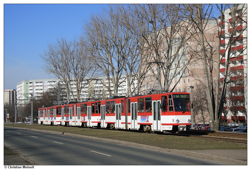 Erfurt, Tatra KT4D nr. 523; Erfurt — Tatra KT4D+KT4D+KT4D 3-car Trains