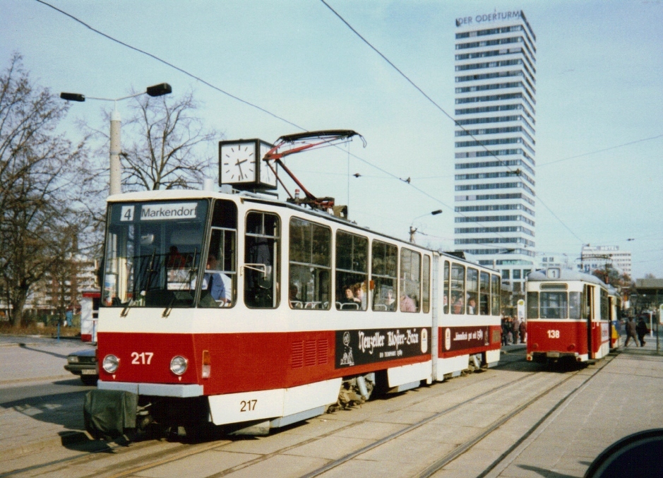 Франкфурт-на-Одере, Tatra KT4D № 217; Франкфурт-на-Одере, Gotha B2-61 № 138
