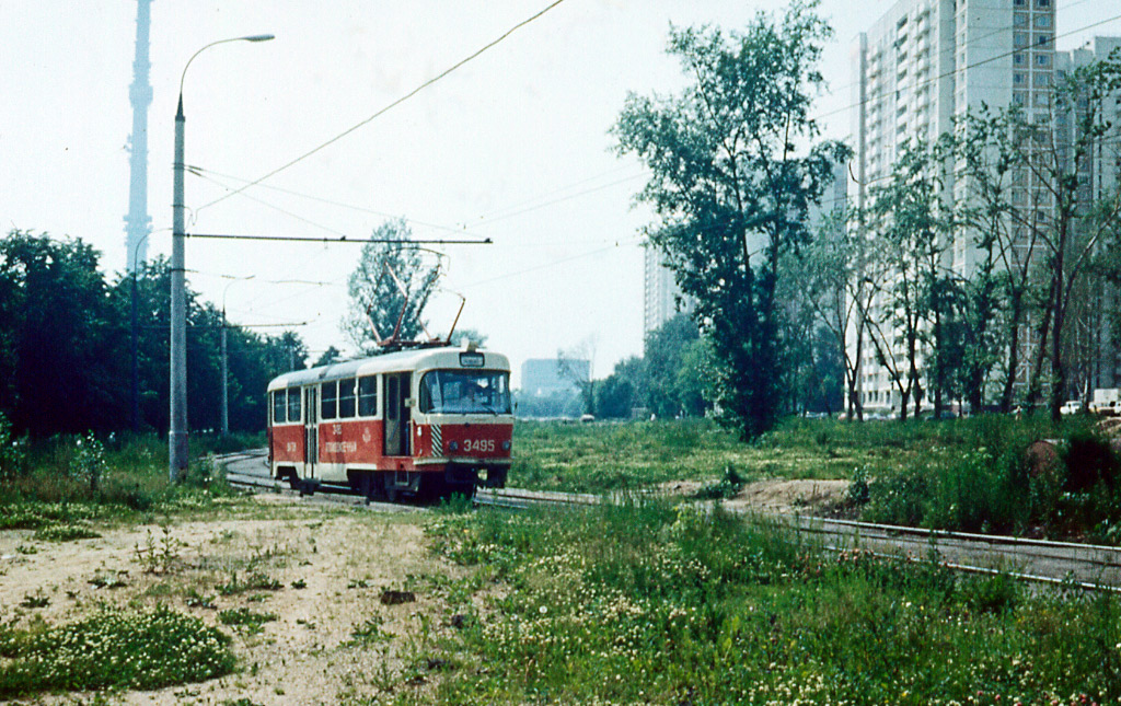 Москва, Tatra T3SU № 3495