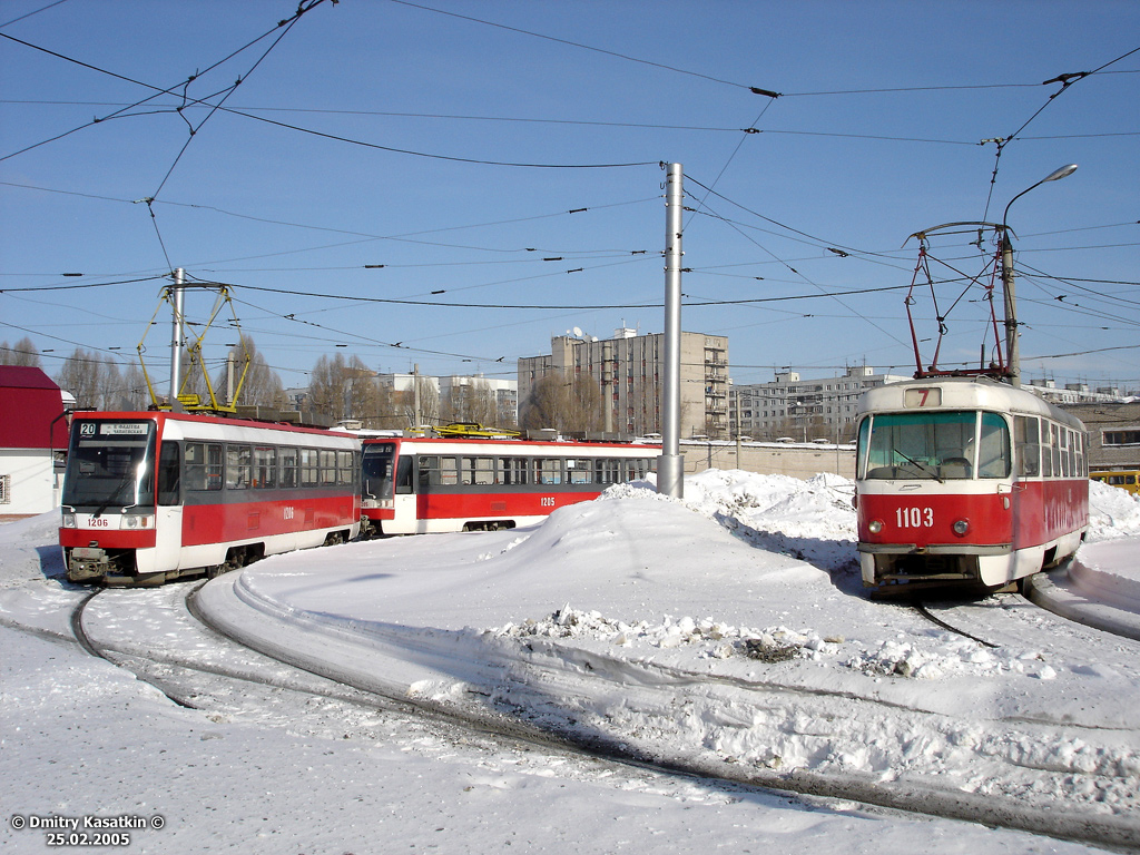 Самара, Tatra T3RF № 1206; Самара, Tatra T3SU (двухдверная) № 1103; Самара — Северное трамвайное депо