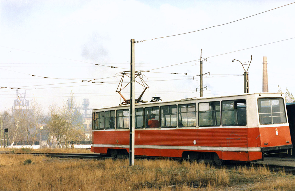 Караганда, 71-605 (КТМ-5М3) № 8; Караганда — Старые фотографии (до 2000 г.); Караганда — Трамвайные линии