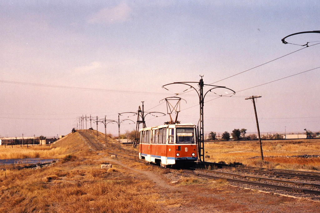 Караганда, 71-605 (КТМ-5М3) № 10; Караганда — Старые фотографии (до 2000 г.); Караганда — Трамвайные линии