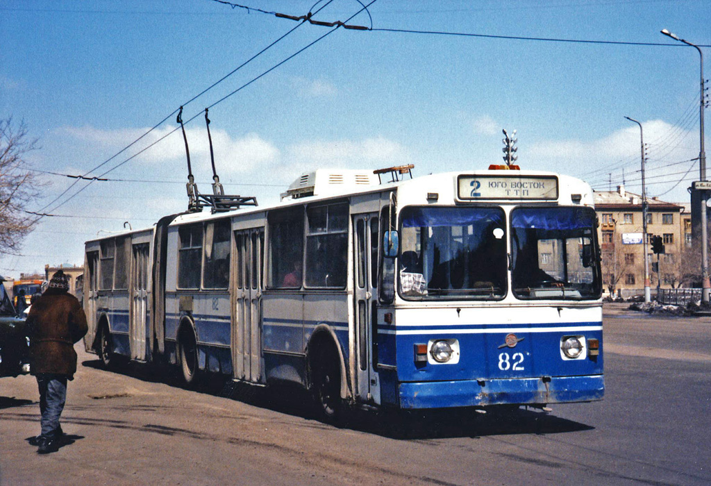 Karaganda, ZiU-683B [B00] Nr. 82; Karaganda — Old photos (up to 2000 year); Karaganda — Trolleybus lines; Karaganda — Visit of transport enthusiasts 21.04.1998