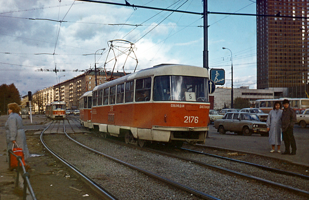 Москва, Tatra T3SU (двухдверная) № 2176